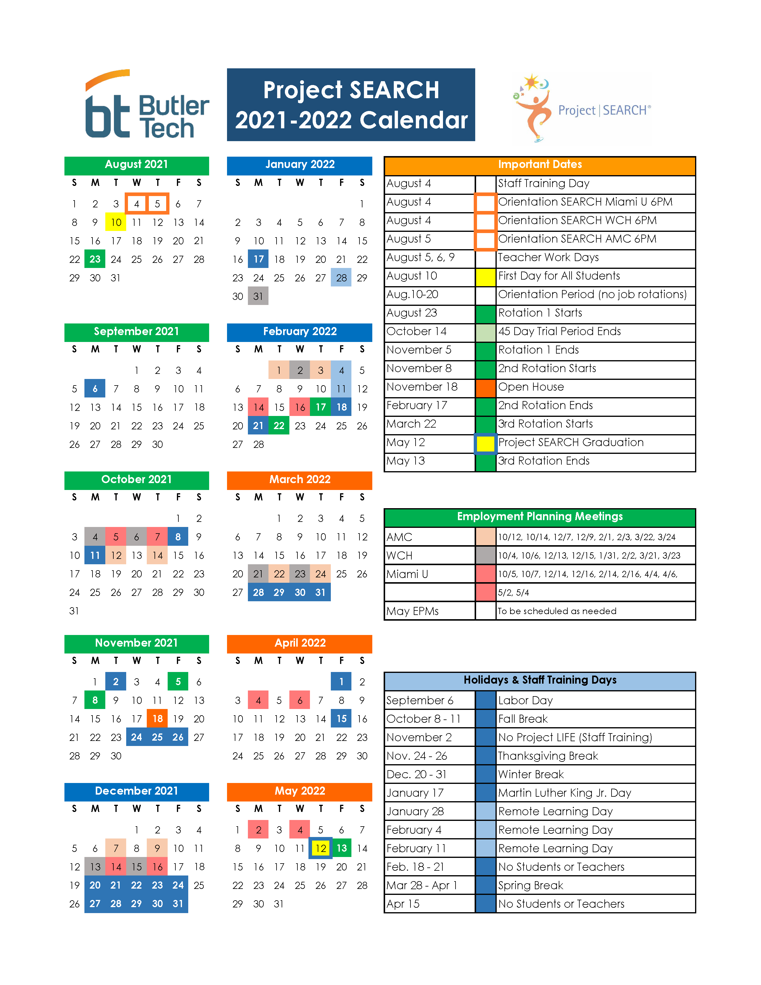 Butler Vo Tech Calendar Wards Logbook Miniaturas