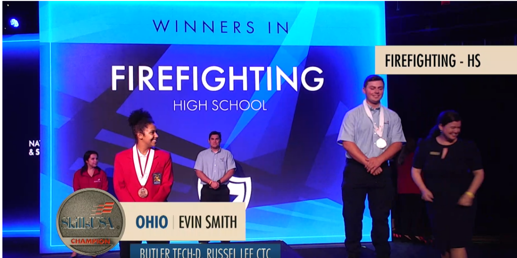 Evin Smith, Junior, Earns 2nd at SkillsUSA National Firefighting