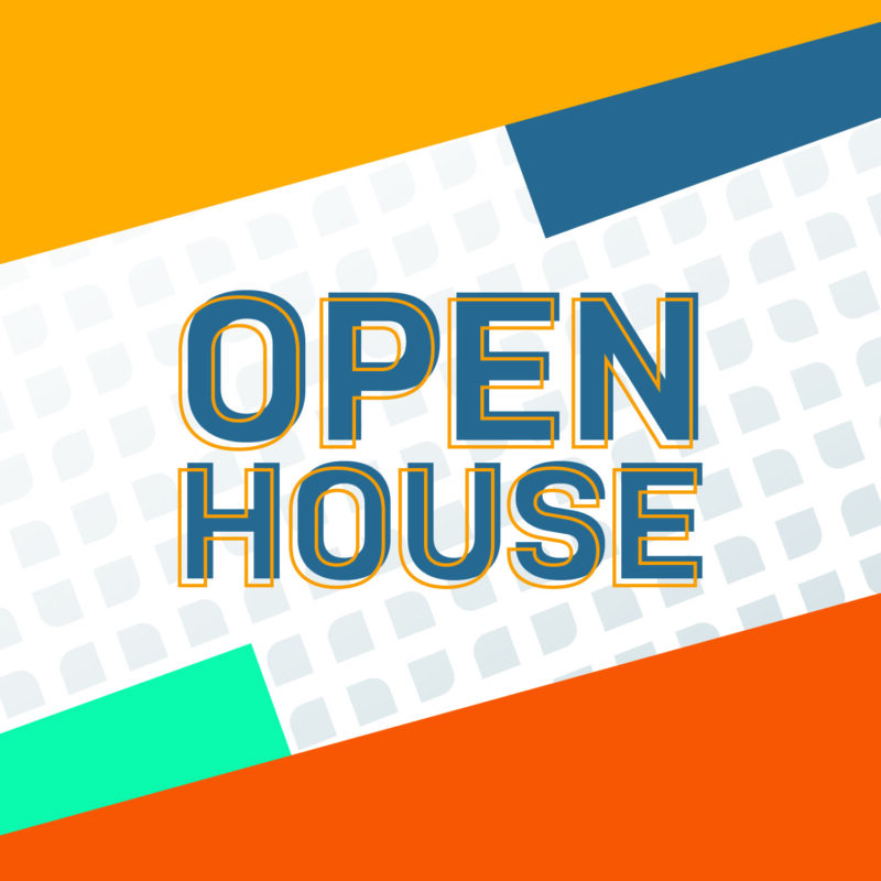 Colorful graphic with overlapping geometric shapes in orange, yellow, green, and blue, featuring the bold text 