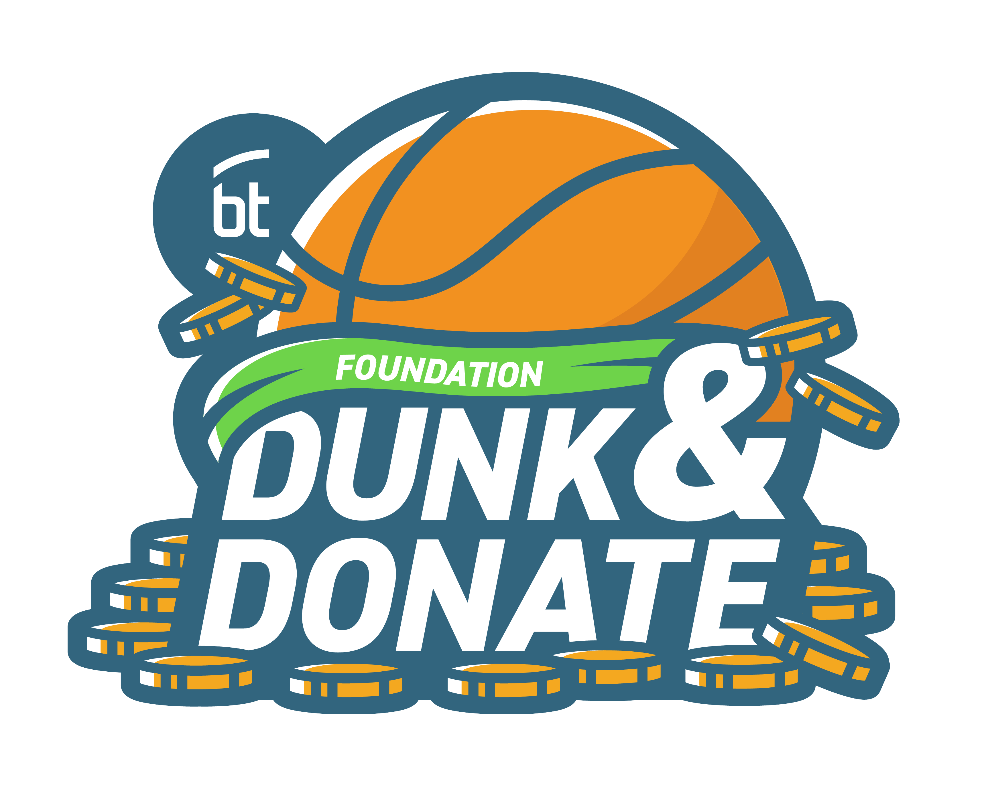 BT Foundation Dunk & Donate Logo Graphic